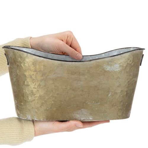 Article Ensemble de pots et bacs à plantes, couleur cuivre/blanc, L 32,5 cm/36,5 cm/41,5 cm