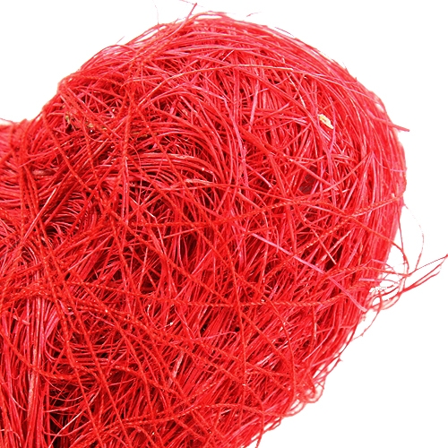 Article Coeur sisal 5cm rouge sur bâton 24 pcs