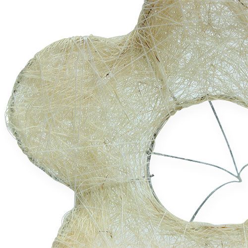 Manchette fleur en sisal blanchi Ø15cm 10pcs
