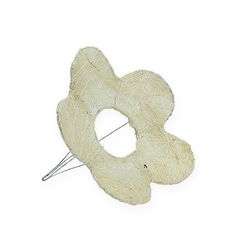 Manchette fleur en sisal blanchi Ø15cm 10pcs