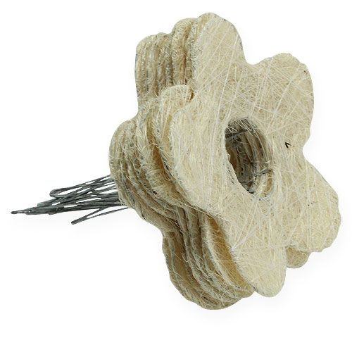 Floristik24 Manchette fleur en sisal blanchi Ø15cm 10 pcs