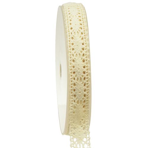 Floristik24 Ruban dentelle crème crochet ruban bijoux ruban W18mm L20m