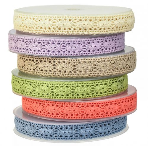 Article Ruban dentelle bijoux ruban diverses couleurs W18mm L20m