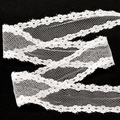 Article Ruban de dentelle ruban de mariage ruban décoratif dentelle blanc 28mm 20m