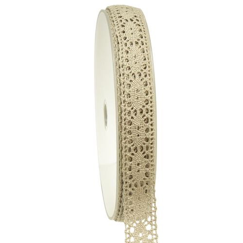 Ruban dentelle ruban décoratif dentelle beige B18mm 20m