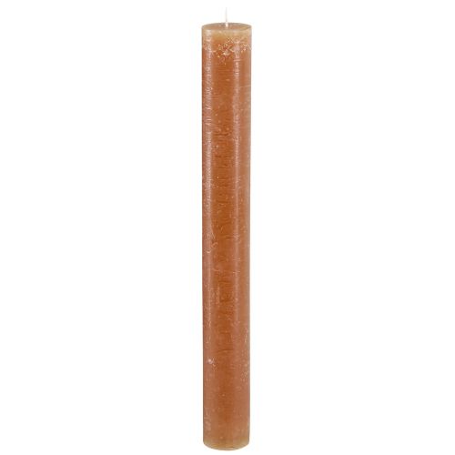 Floristik24 Bougies de table bougies coniques en caramel 34mm x 300mm 4 pcs
