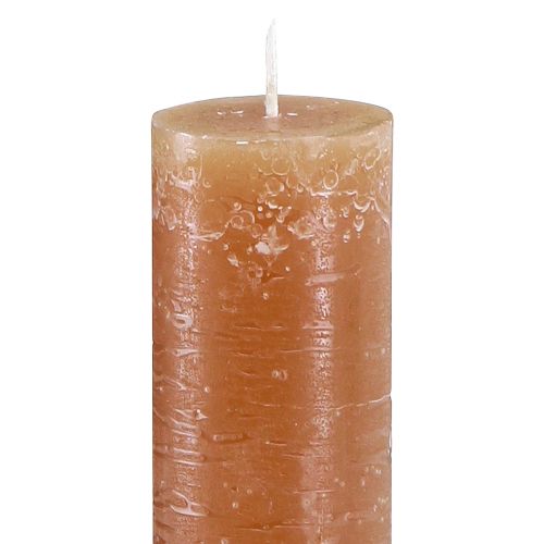 Article Bougies de table bougies coniques en caramel 34mm x 300mm 4 pcs