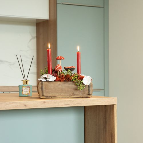 Article Bougies coniques Bougies rouges Décoration de bougie Noël Ø21/170mm 6 pièces