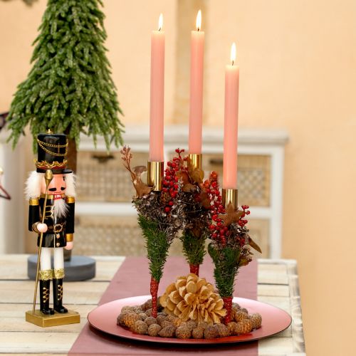 Floristik24 Bougeoir moderne en métal doré 21,5 cm 4 pièces