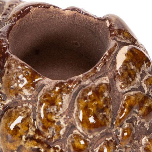 Chandeliers porte-bougies en céramique design pomme de pin 8 cm lot de 3 | Floristik24.fr