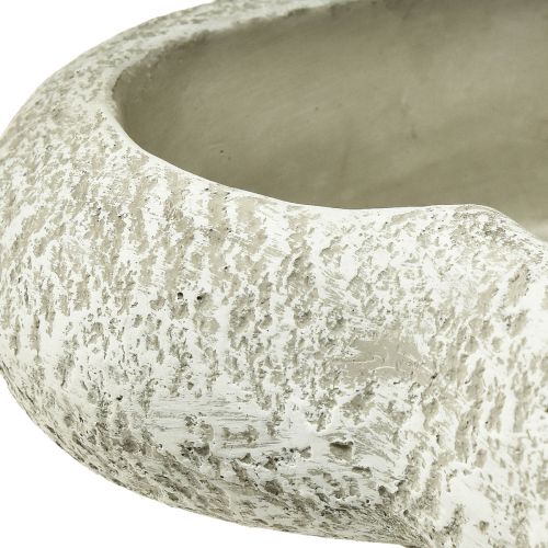 Article Bol à plantes coeur en pierre moulée coeur plante gris blanc 19×19×7cm