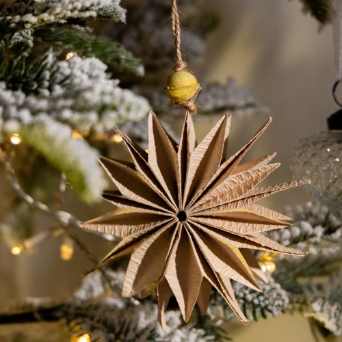 Article Étoiles en papier avec ficelle de jute pour la décoration festive