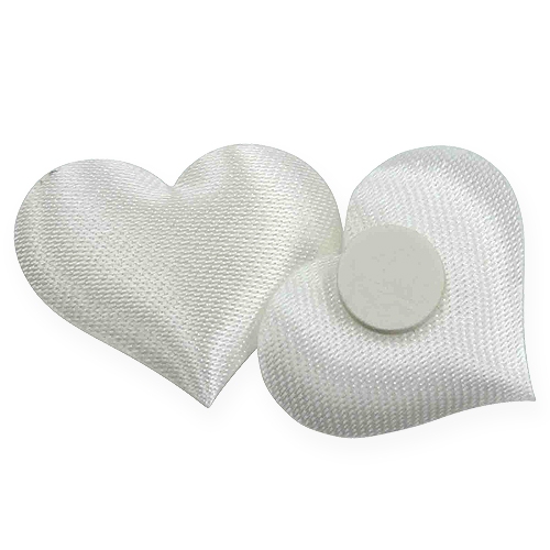 Article Mélange de cœurs de tissu en blanc 28x32mm 100P