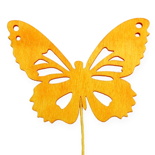 Floristik24 Papillons décoratifs sur fil 3 couleurs 8cm 18 pcs