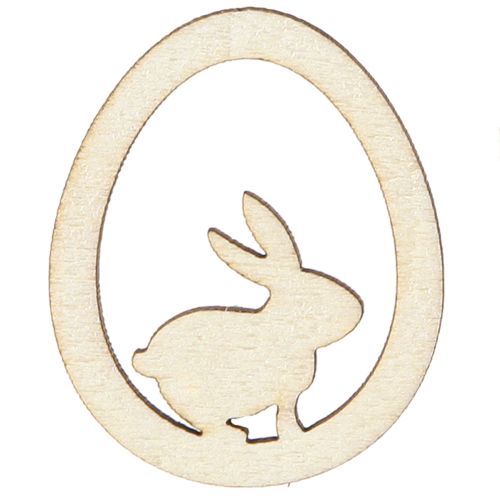 Floristik24 Décorations de Pâques pour bricolage, œuf de lapin, bois naturel, 4 cm, 72 pièces