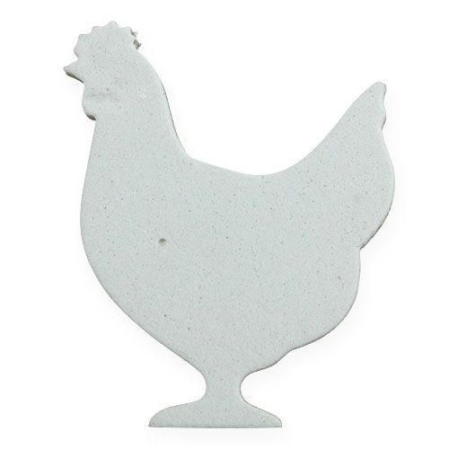 Floristik24 Saupoudrer décoration Pâques poulet, lapin blanc 4cm 96p