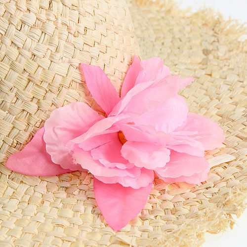 Floristik24 Chapeau de paille avec fleur Ø40cm