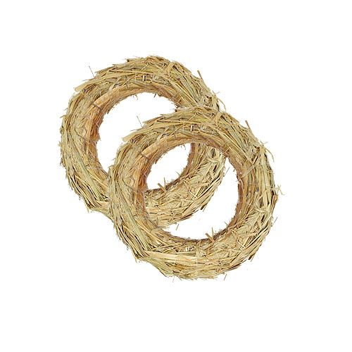 Floristik24 Couronne de paille 18/3cm 10 pièces