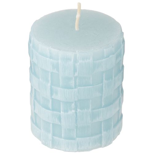 Floristik24 Bougies pilier rustiques 80/65 bougies décoratives bleu clair 2 pièces