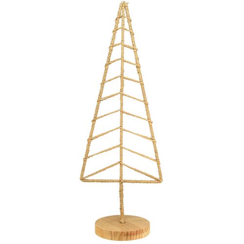Article Décoration de sapin de Noël avec socle bois métal naturel 18x12x51cm