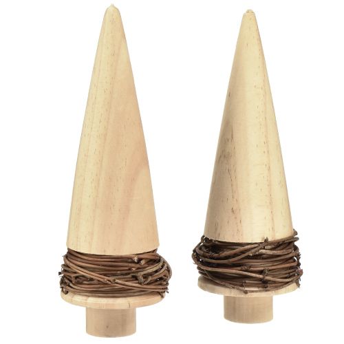 Floristik24 Décoration de table sapin de Noël en bois naturel Noël H18cm 2 pcs