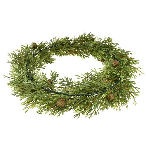 Article Couronne de sapin avec cônes anneau décoratif artificiel vert Ø36cm