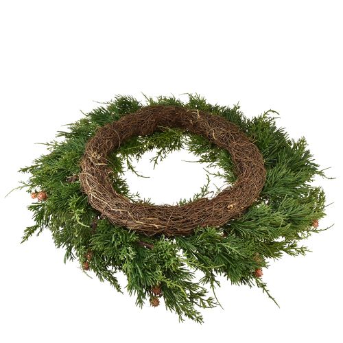 Article Couronne de sapin Thuya avec base de bourgeons couronne de vigne Ø50cm