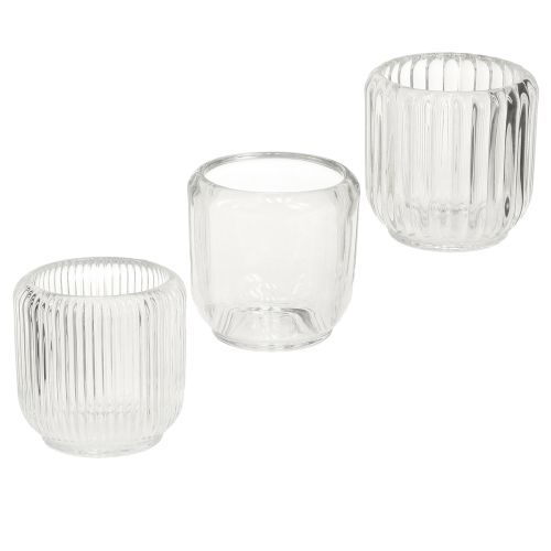 Article Bougeoir en verre transparent Ø8cm H8cm 6 pcs