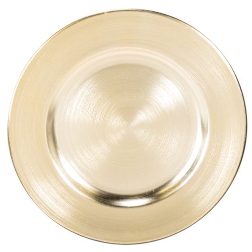 Assiettes décoratives rondes en métal doré brillant 17 cm (lot de 6)