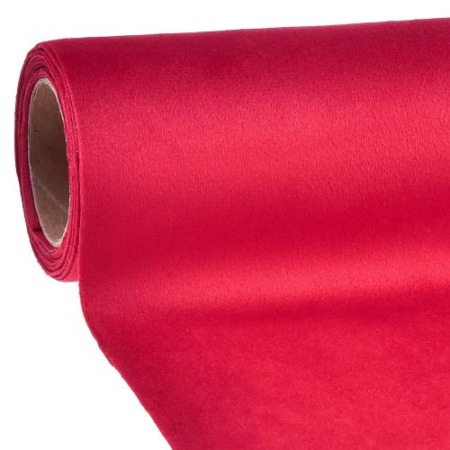 Article Chemin de table en velours rouge, tissu décoratif brillant, 28×270cm - chemin de table pour décoration festive