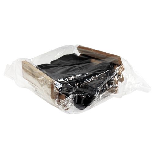 Article Décoration de table en bois Papillon Noir Naturel 12cm 6 Pcs