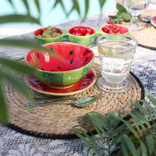 Floristik24 Set de table rond en jonc Ø35cm 4 pièces