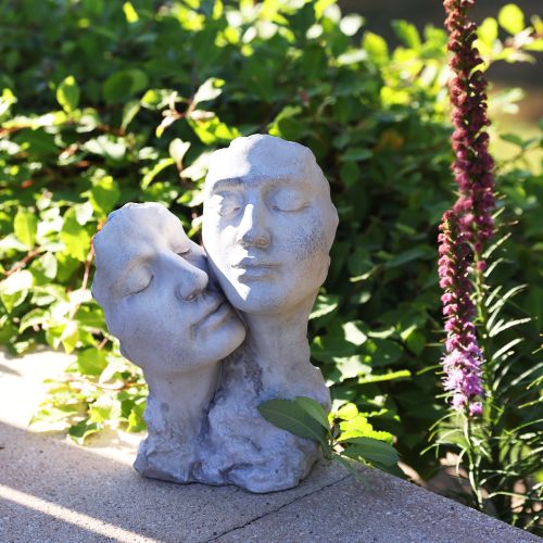 Article Couple rêveur amoureux buste en pierre moulée H29,5cm