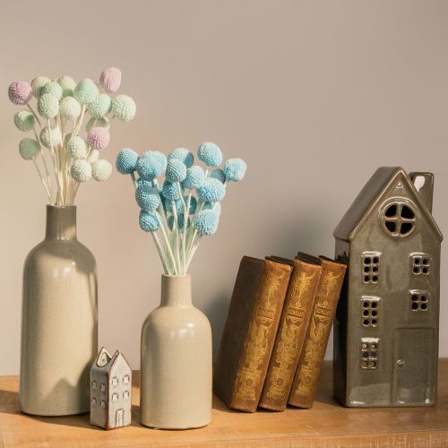 Article Fleurs de Craspedia séchées, bouquet décoratif pour salon, décoration de table, mariage, 55 cm, 20 pièces