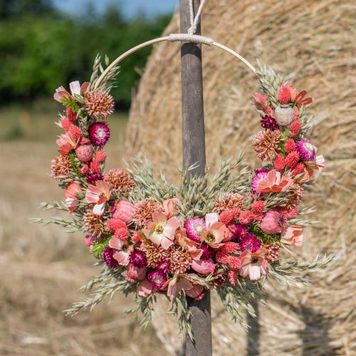 Article Bouquet de fleurs séchées bouquet de fleurs des prés rose H50cm 140g