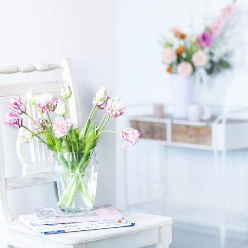 Article Tulipes artificielles tulipes perroquets bouquet violet avec 5 fleurs 40cm