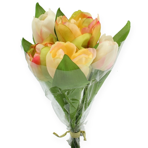 Floristik24 Bouquet artificiel de tulipes vert/rose 25 cm