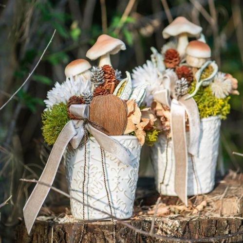 Jardinière cache-pot en céramique blanc Ø7cm H8cm 4pcs