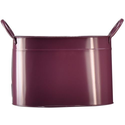 Article Cache-pot ovale en métal violet 24/21/18cm lot de 3 pièces
