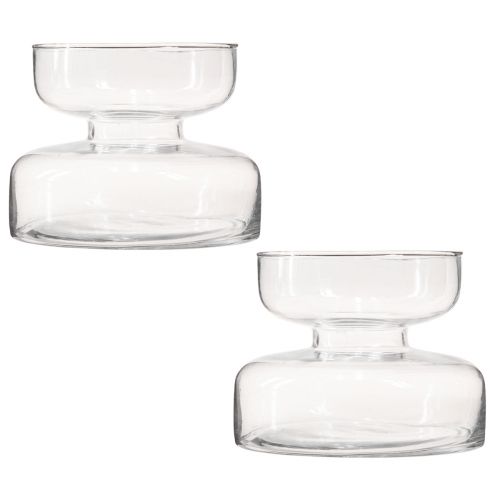 Article Vase bulbeux en verre Rikkie transparent Ø13cm H10cm 2pcs