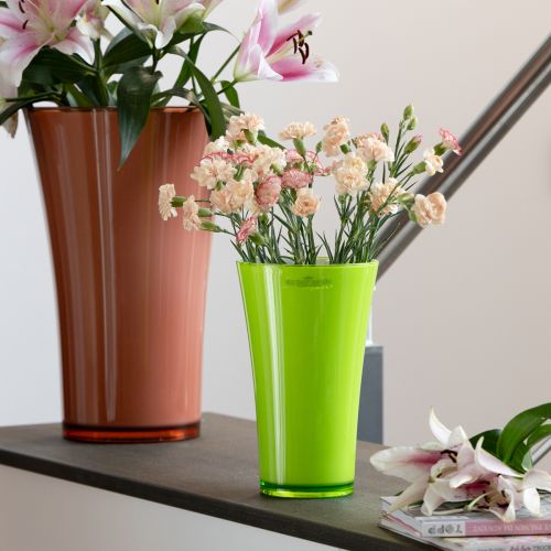 Floristik24 Vase à fleurs vert, vase décoratif, olive pétillante, Ø16,5 cm, H27 cm