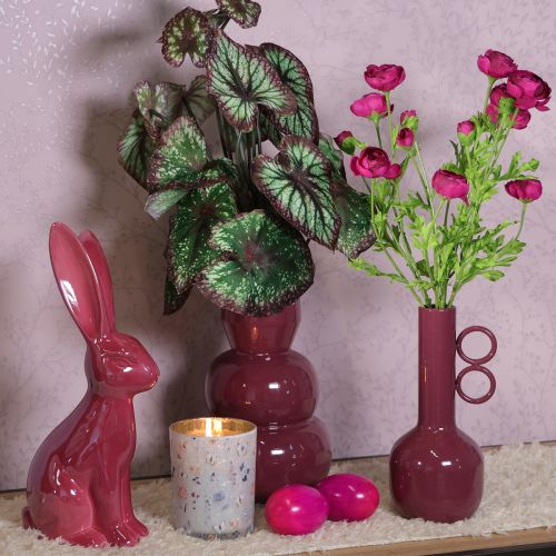 Article Vase moderne et artistique à long col et anses rondes, idéal pour les intérieurs élégants, 24 cm