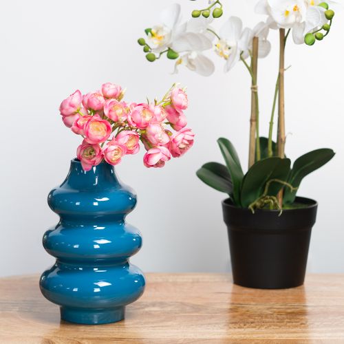 Article Vase, accessoire de décoration avec une surface ondulée pour une ambiance moderne, 23 cm