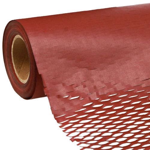 Papier cadeau nid d&#39;abeille rouge foncé L50,5cm L2500cm