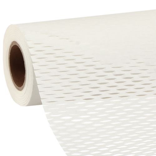 Floristik24 Papier d&#39;emballage en papier nid d&#39;abeille blanc L50,5 cm L2500 cm