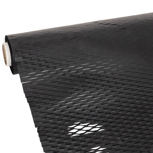Rouleau en papier nid d'abeille noir 50 cm x 5 m pour décoration et emballage