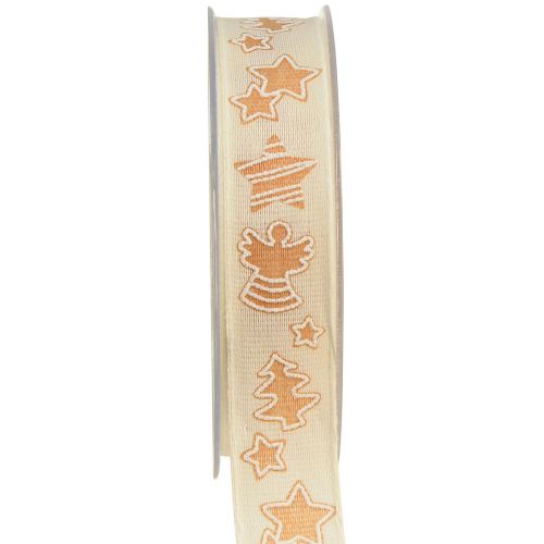 Article Ruban de Noël Gâteau au Miel Ruban Cadeau Durable Crème 25mm 15m