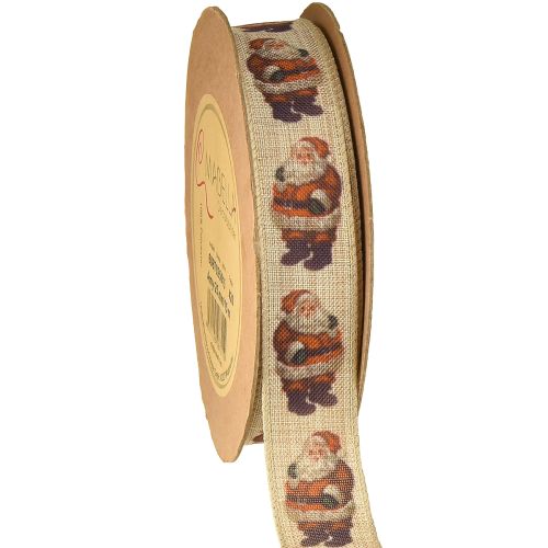 Floristik24 Ruban de Noël ruban rustique Père Noël 25 mm 15 m