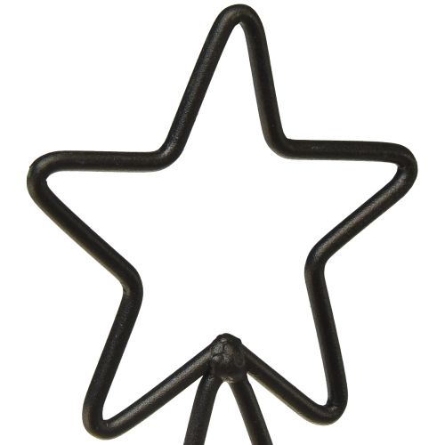 Floristik24 Sapin de Noël en métal avec étoile et plateau – 25x18x66 cm – Décoration de Noël moderne