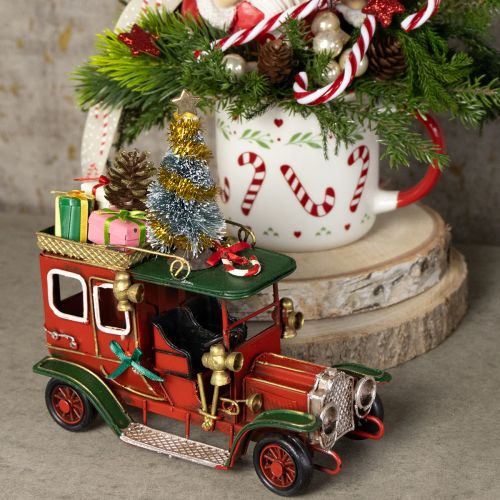 Article Décoration de Noël voiture Voiture de Noël vintage rouge 15×7×16cm